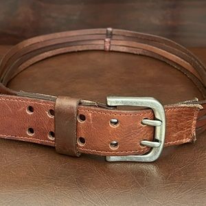 The Coach House Collection Genuine Leather Equestrian Belt, Brown, Size Small